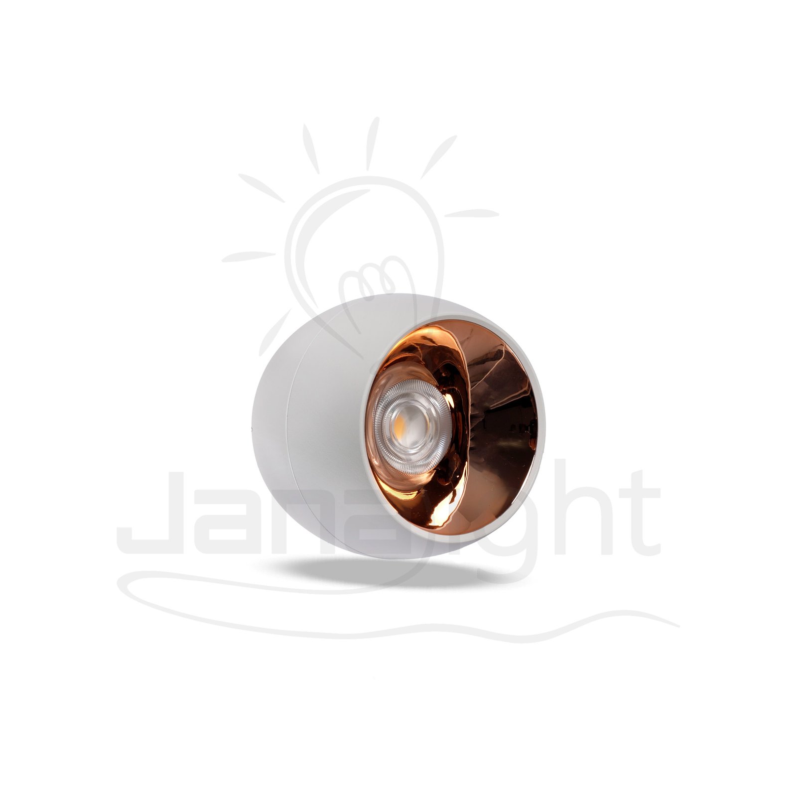 سلندر 7 وات مدور بومبي ابيض و روز جولد وورم 8.5x9.5سم جنى لايت JN-YQ8595 Wall-mount cylinder ceiling 7 watt downlight white*gold warm