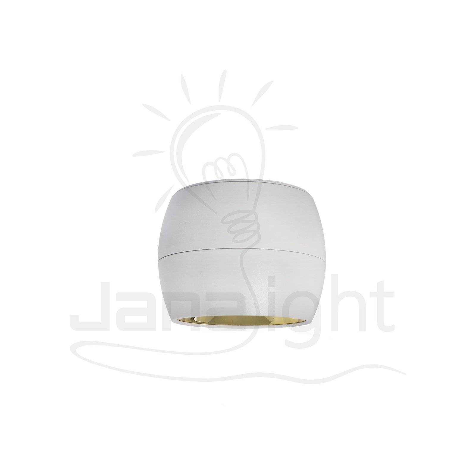 سلندر 7 وات مدور بومبي ابيض وذهبي لامع وورم 8.5x9.5سم جنى لايت JN-YQ8595 Wall-mount cylinder ceiling 7 watt downlight white*gold warm