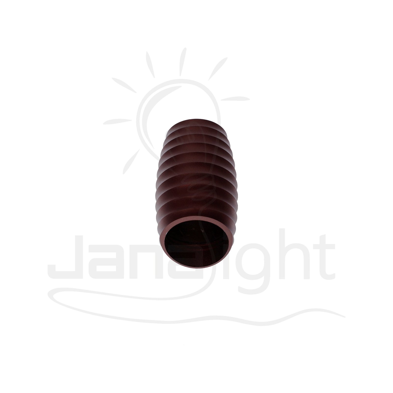 سلندر فارغ مدور بيضاوي حلقات احمر عنابي المنيوم 11.5x7 سم جنى لايت JN459 Wall-mount cylinder ceiling downlight Ribbed Burgundy Red with Aluminum Rings 11.5cm