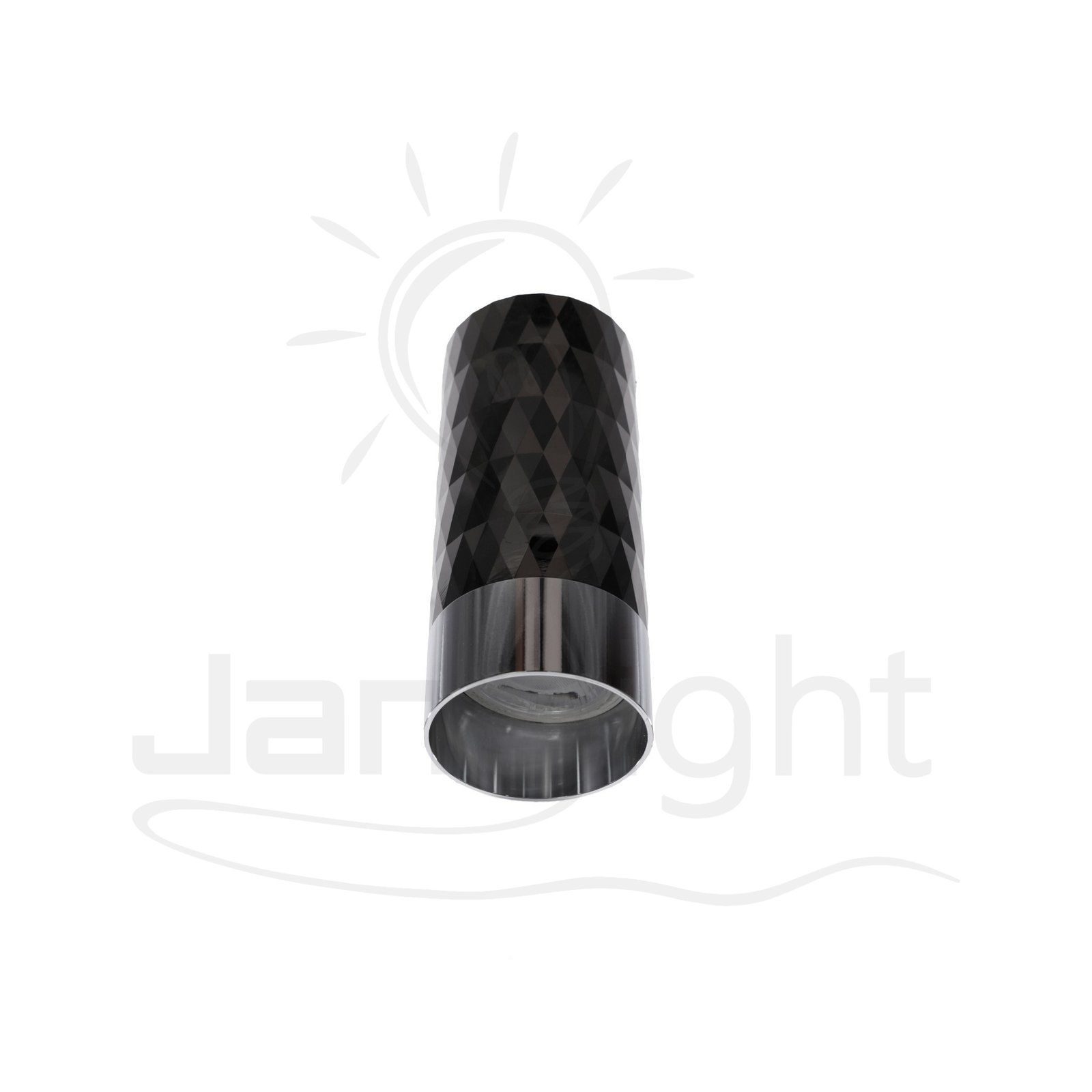 سلندر فارغ كونو مدور مضلع مثلث اسود فامية حلق فضي لامع المنيوم 14x6 سم جنى لايت Wall-mount cylinder ceiling downlight Black Silver Aluminum Ring 14cm