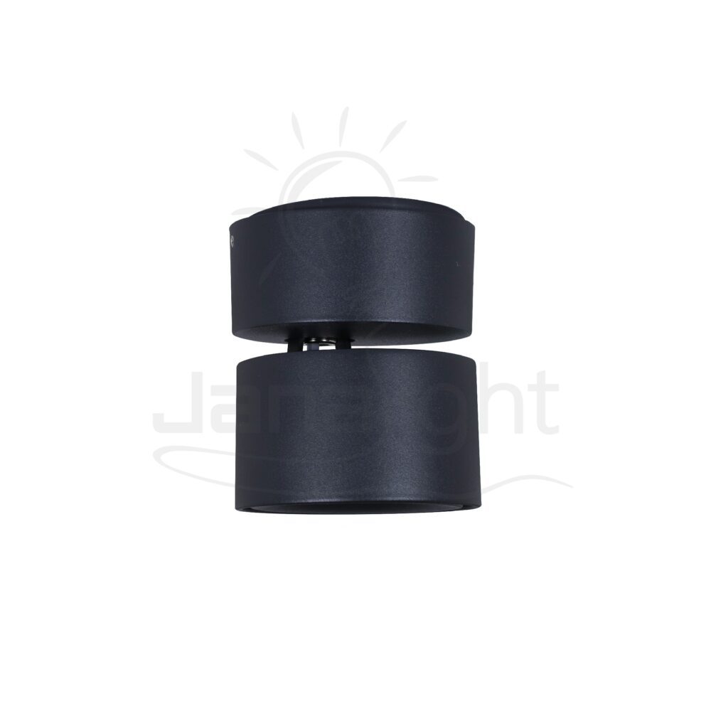 سلندر 12 وات مفرد اسود وورم مدور متحرك Tiltable wall-mount cylinder ceiling downlight black 12W