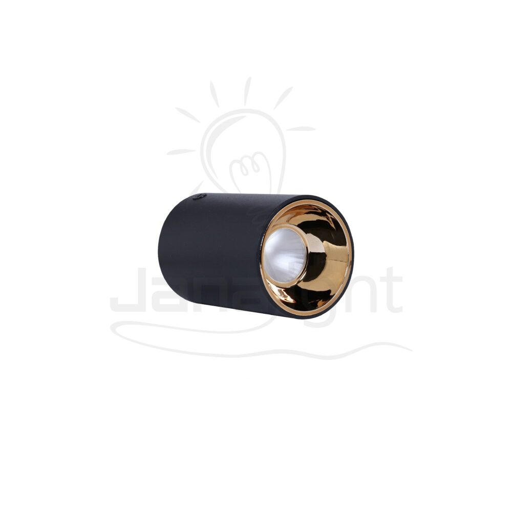 سلندر 10 وات COB مدور اسود قلب روز جولد وورم صغير Wall-mount cylinder ceiling downlight black and rose gold COB warm 10W slim