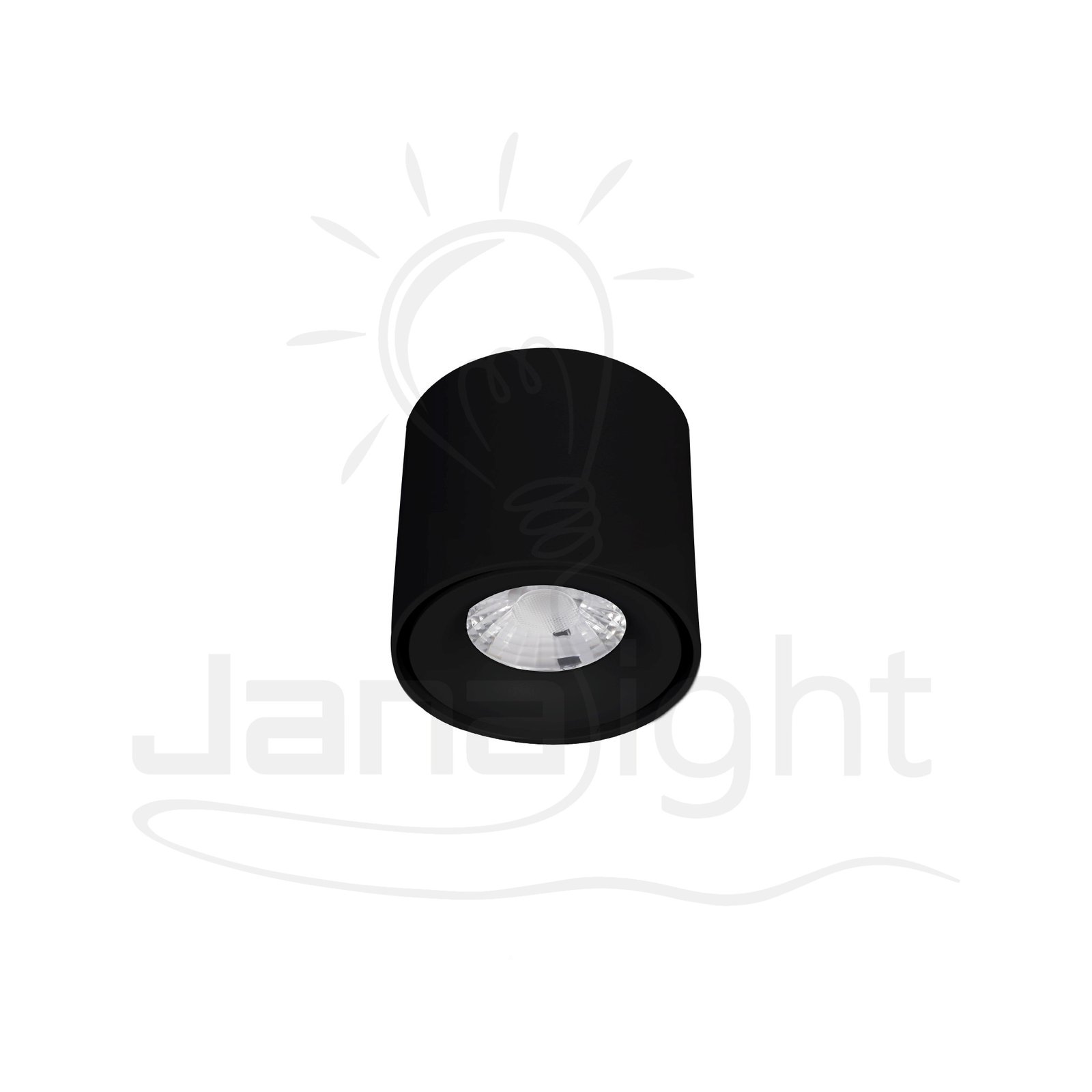 سلندر 7 وات المنيوم اسود وررم 7x6.5 سم جنى لايت JN-D758 Cylinder 7W Aluminum Black Warm 7×6.5