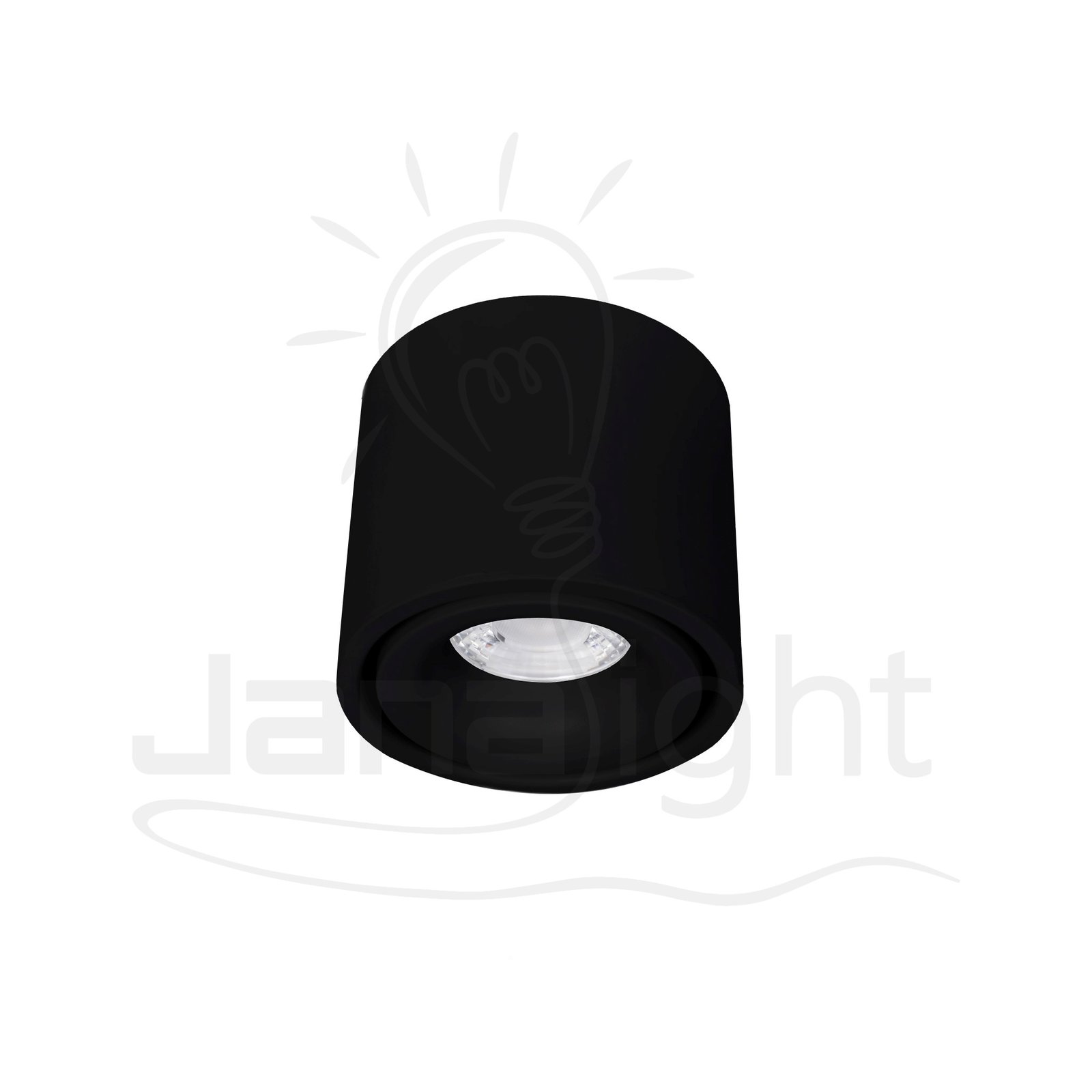 سلندر 15 وات المنيوم اسود وررم 10X8.5 سم جنى لايت Jn-D1008 Cylinder 15W Aluminum Black Warm 10×8.5 Cm