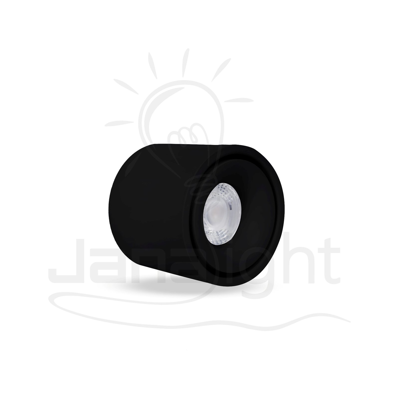 سلندر 15 وات المنيوم اسود وررم 10X8.5 سم جنى لايت Jn-D1008 Cylinder 15W Aluminum Black Warm 10×8.5 Cm