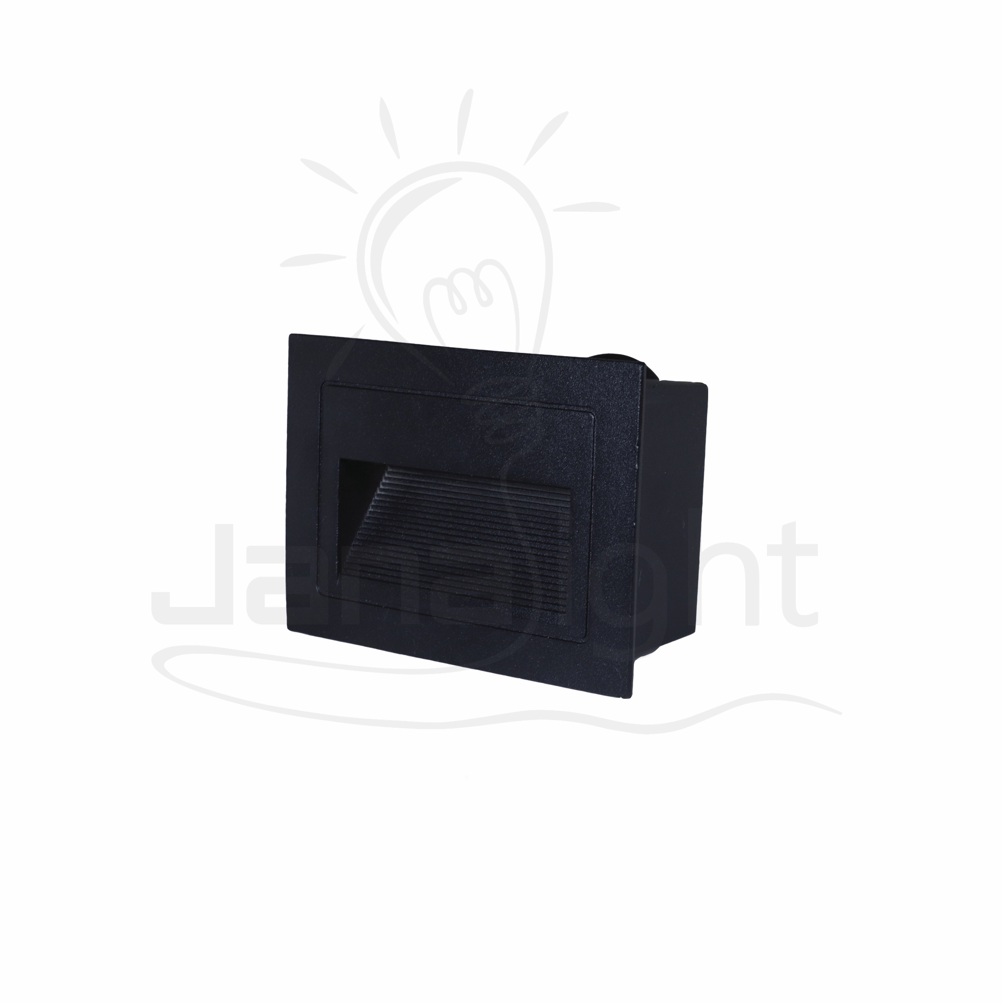 سبوت سلم مستطيل مدرج وش 8.5 سم 5 وات اسود جنى لايت Outdoor led gradual squared black stair spotlight 5w 3000K