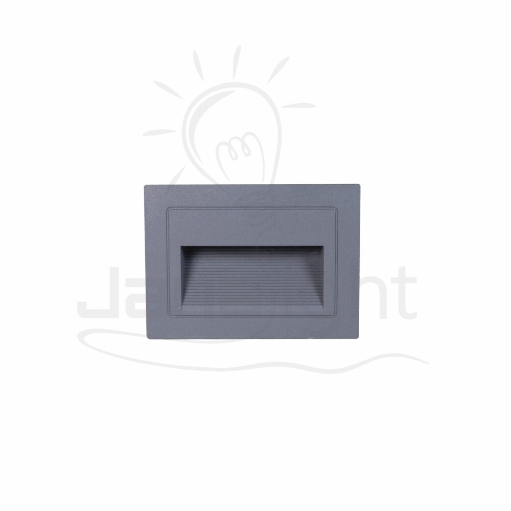 سبوت سلم مستطيل مدرج وش 8.5 سم 5 وات رمادي جنى لايت Outdoor led gradual squared gray stair spotlight 5w 3000K