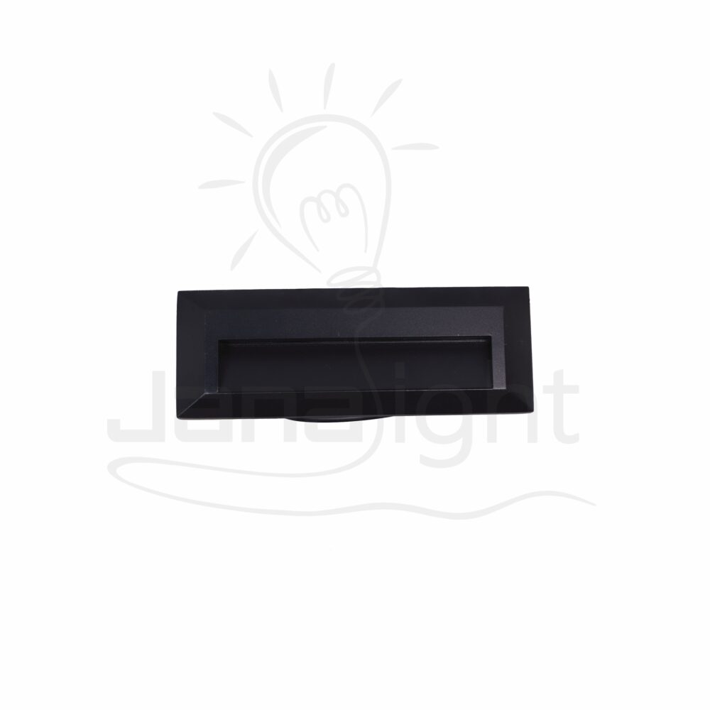 سبوت سلم ليد 6 وات مستطيل لطش اسود جنى لايت Outdoor wall-mount led rectangular light black stair spotlight 6w 3000K