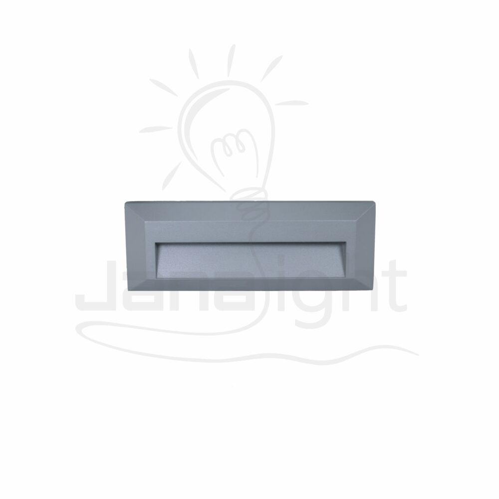 سبوت سلم ليد 6 وات مستطيل لطش رمادي جنى لايت Outdoor wall-mount led rectangular light gray stair spotlight 6w 3000K