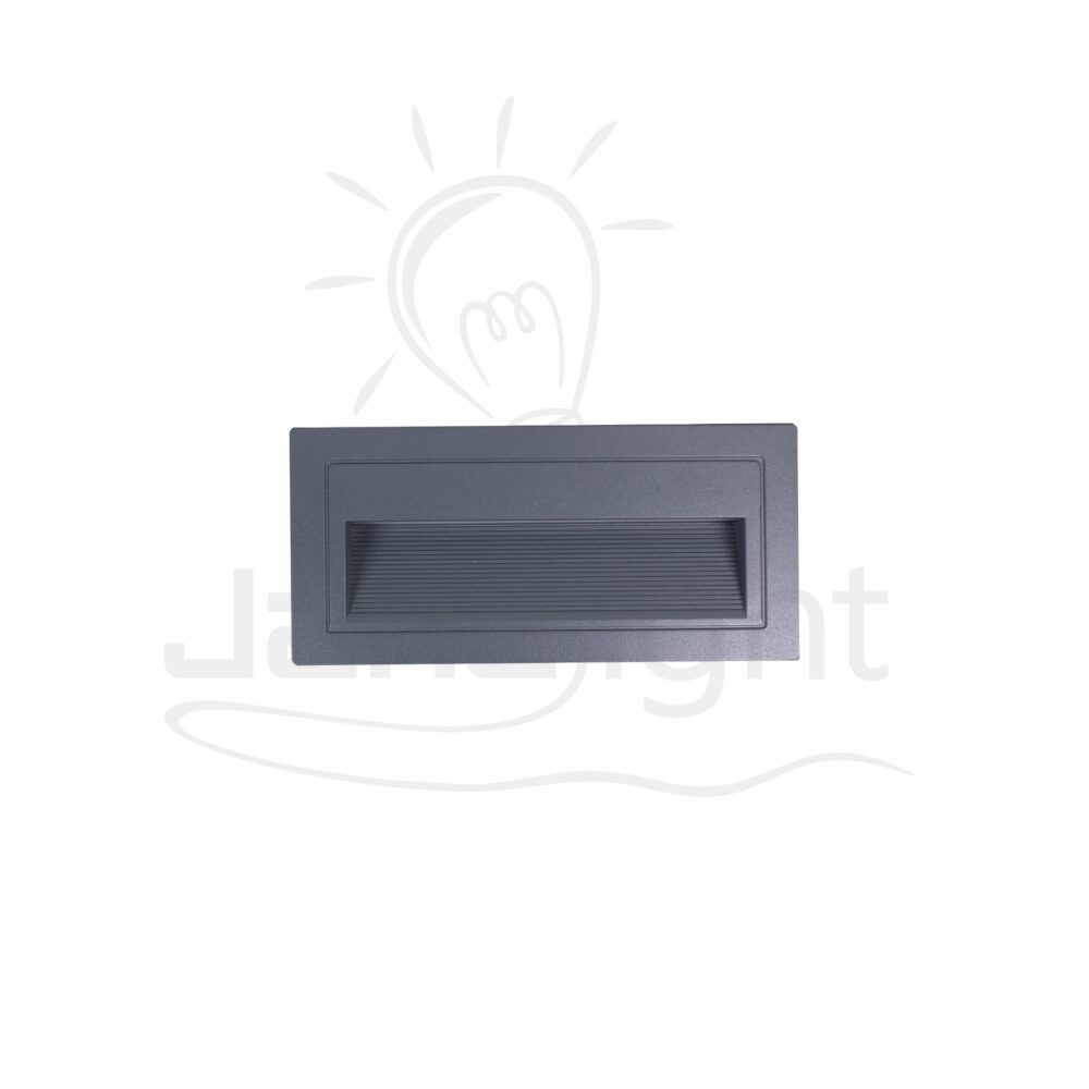 سبوت سلم مستطيل مدرج وش 8.5 سم عريض رمادي جنى لايت Outdoor led gradual rectangular gray stair spotlight 8w 3000K