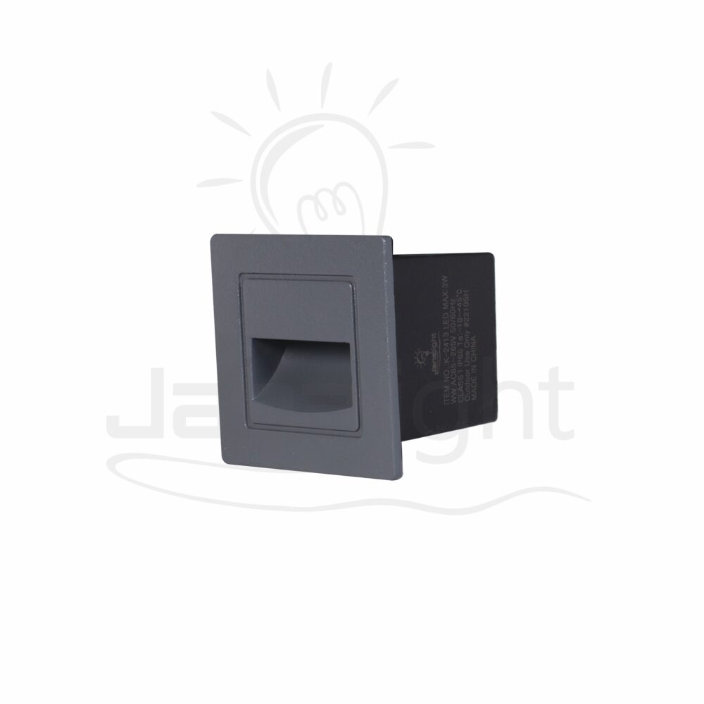 سبوت سلم مربع مجوف صغير 3 وات رمادي جنى لايت Outdoor led hollowed squared gray stair spotlight 3w 3000K