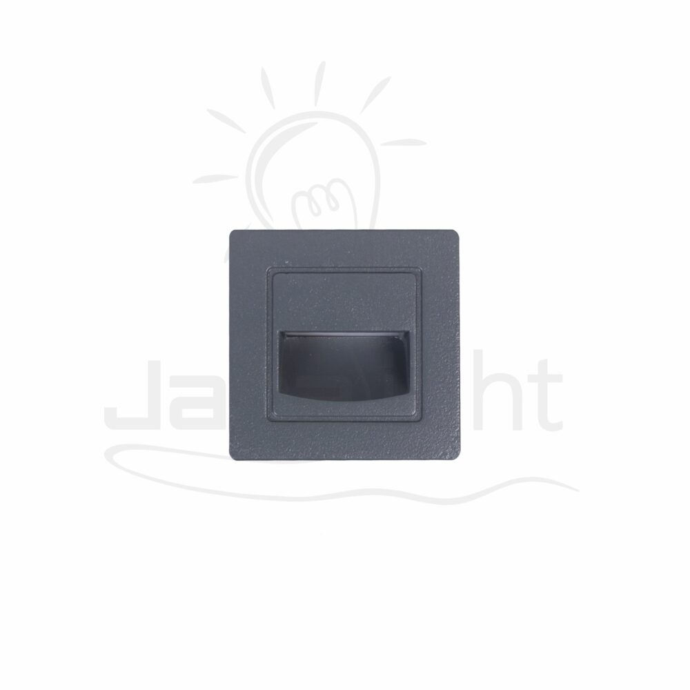 سبوت سلم مربع مجوف صغير 3 وات رمادي جنى لايت Outdoor led hollowed squared gray stair spotlight 3w 3000K