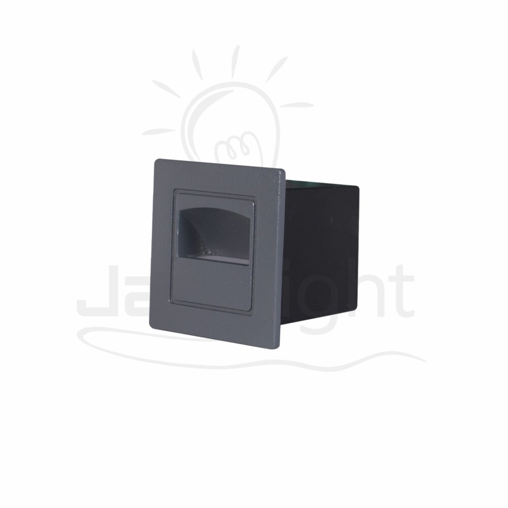 سبوت سلم مربع مجوف صغير 3 وات رمادي جنى لايت Outdoor led hollowed squared gray stair spotlight 3w 3000K