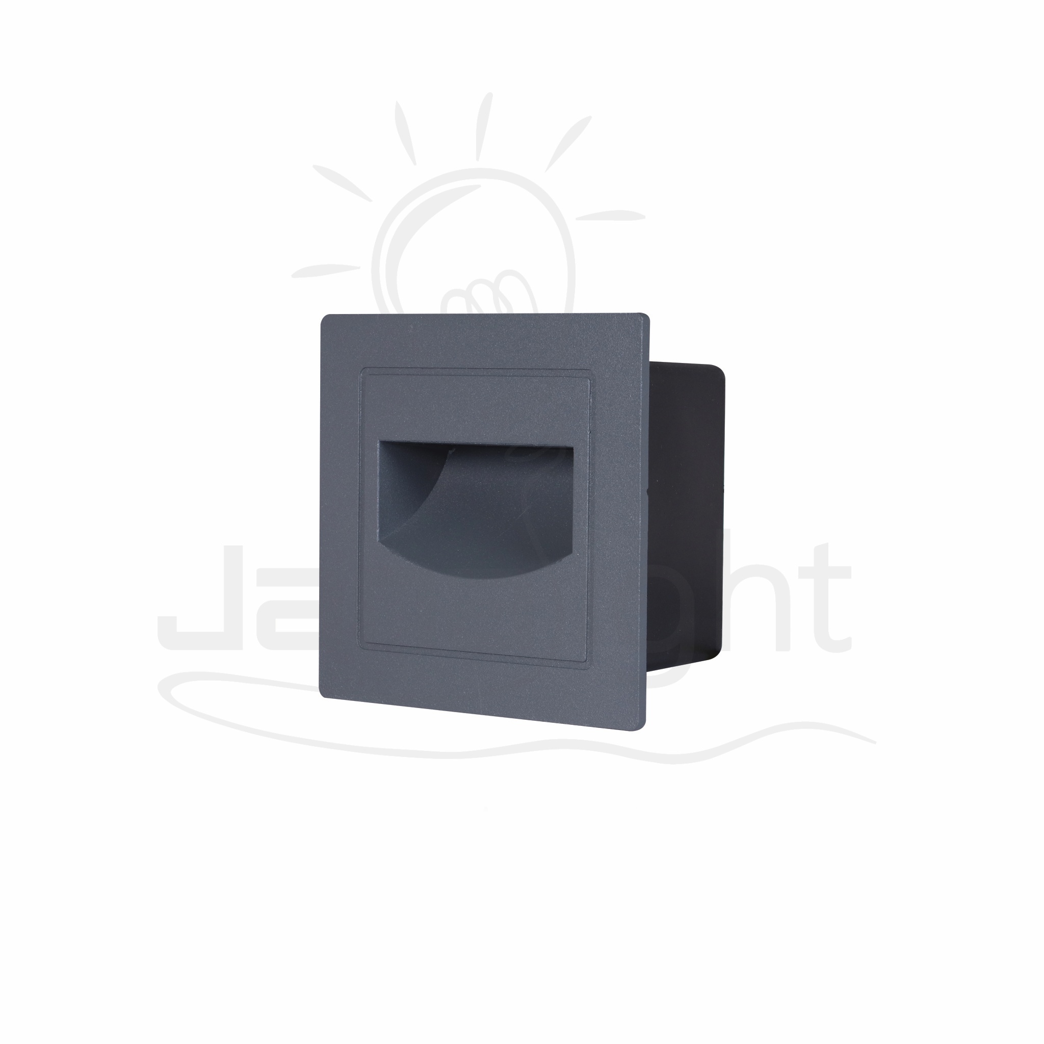 سبوت سلم مربع مجوف كبير 3 وات رمادي جنى لايت Outdoor led hollowed squared gray stair spotlight 3w 3000K