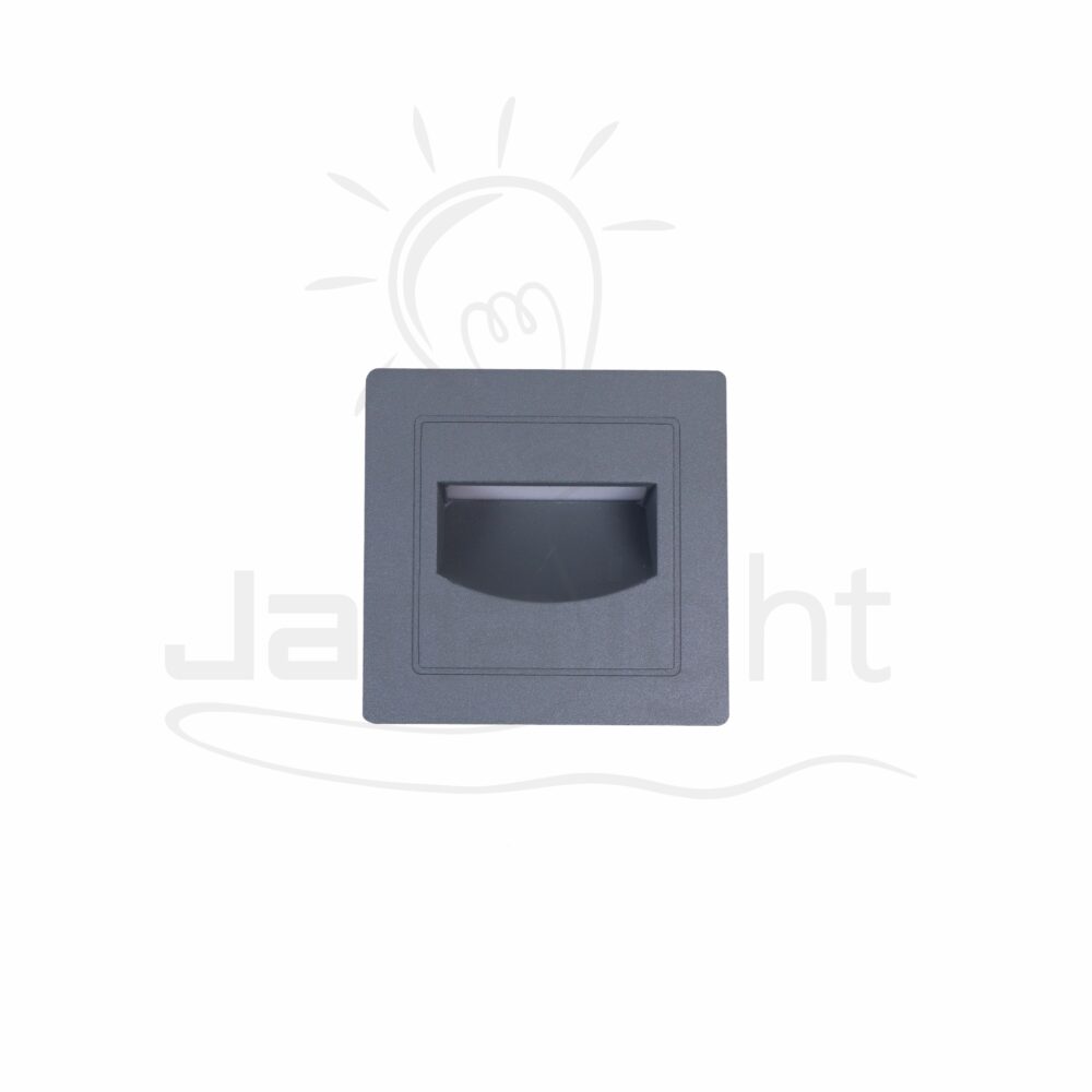 سبوت سلم مربع مجوف كبير 3 وات رمادي جنى لايت Outdoor led hollowed squared gray stair spotlight 3w 3000K