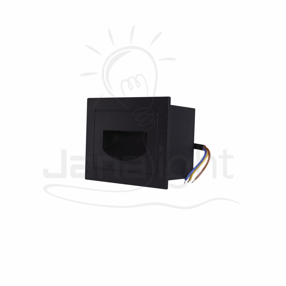 سبوت سلم مستطيل مجوف وش 8.5 سم 5 وات اسود جنى لايت Outdoor led hollowed rectangular black stair spotlight 5w 3000K