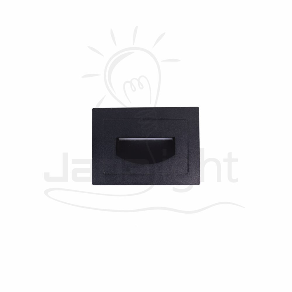 سبوت سلم مستطيل مجوف وش 8.5 سم 5 وات اسود جنى لايت Outdoor led hollowed rectangular black stair spotlight 5w 3000K