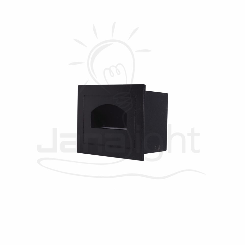 سبوت سلم مستطيل مجوف وش 8.5 سم 5 وات اسود جنى لايت Outdoor led hollowed rectangular black stair spotlight 5w 3000K