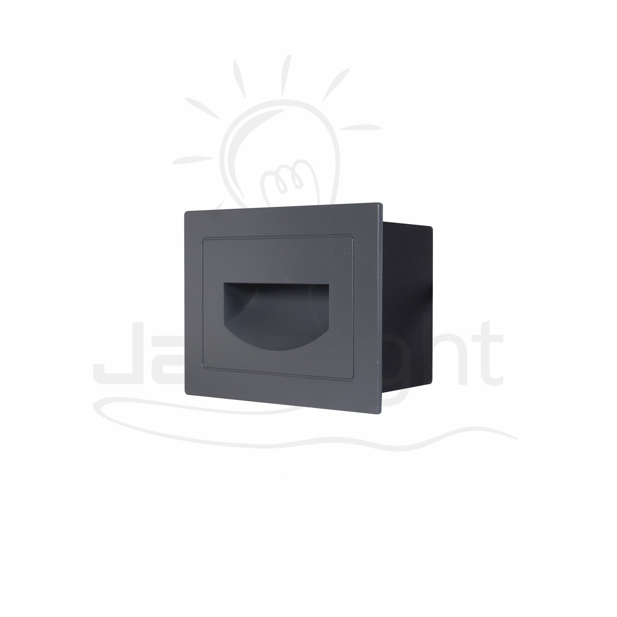 سبوت سلم مستطيل مجوف وش 8.5 سم 5 وات رمادي جنى لايت Outdoor led gradual squared gray stair spotlight 5w 3000K