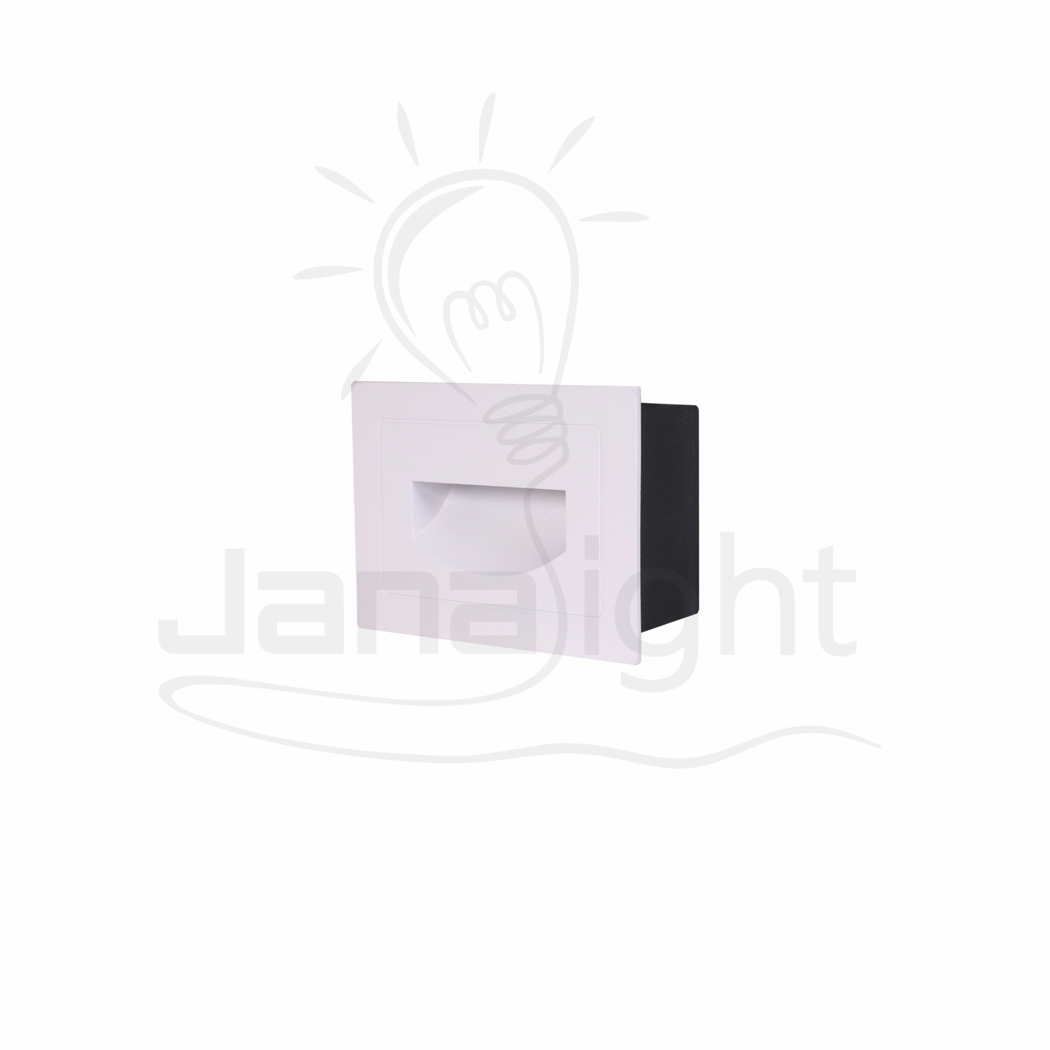 سبوت سلم مستطيل مجوف وش 8.5 سم 5 وات ابيض جنى لايت Outdoor led hollowed rectangular white stair spotlight 5w 3000K