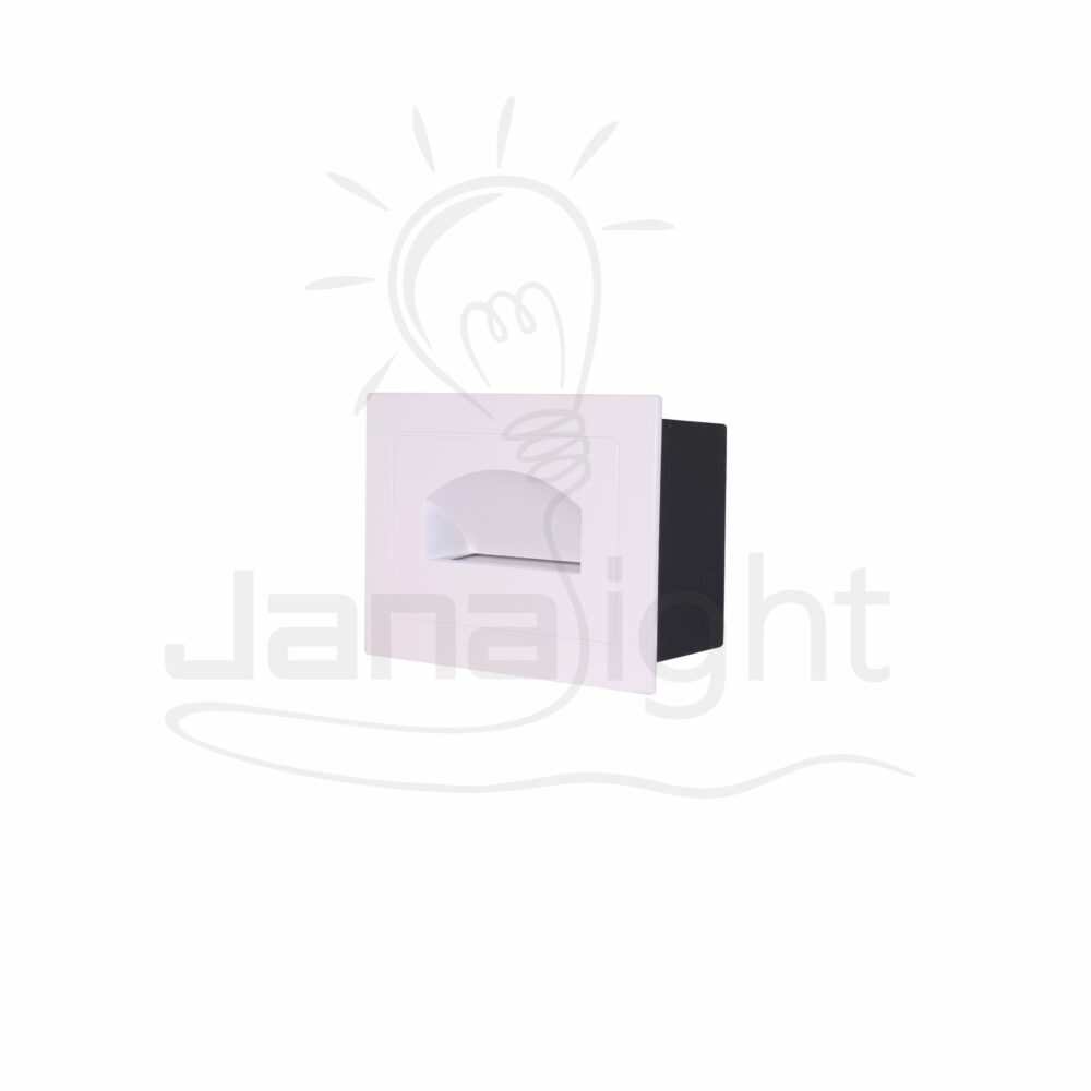 سبوت سلم مستطيل مجوف وش 8.5 سم 5 وات ابيض جنى لايت Outdoor led hollowed rectangular white stair spotlight 5w 3000K