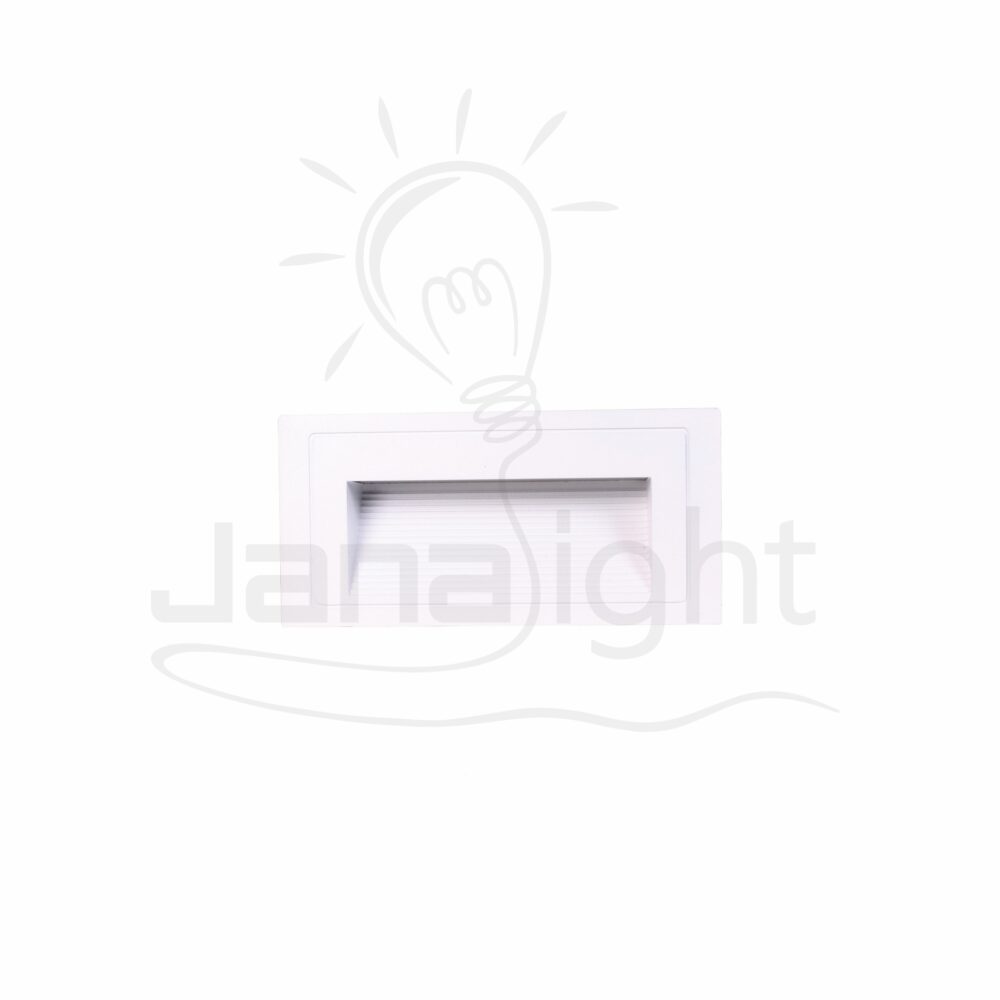 سبوت سلم ليد مستطيل وش 7 سم 3 وات مدرج ابيض جنى لايت Outdoor led rectangular light white stair spotlight 3w 3000K