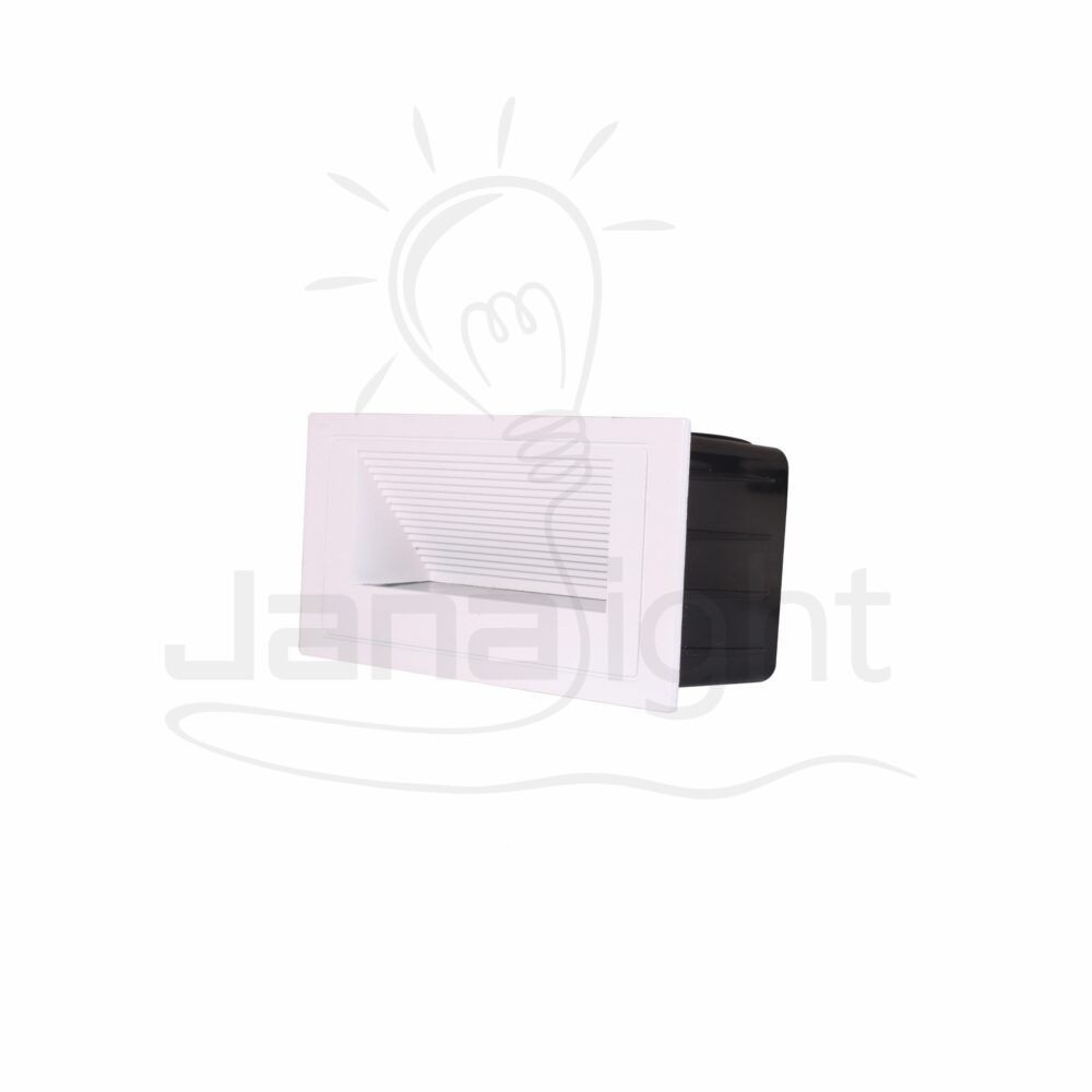 سبوت سلم ليد مستطيل وش 7 سم 3 وات مدرج ابيض جنى لايت Outdoor led rectangular light white stair spotlight 3w 3000K