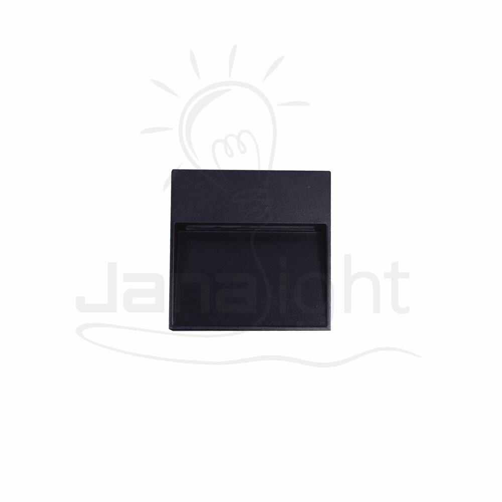 سبوت سلم ليد 6 وات لطش مربع كبير اسود Outdoor wall-mount led gradual squared black stair spotlight 6w 3000K