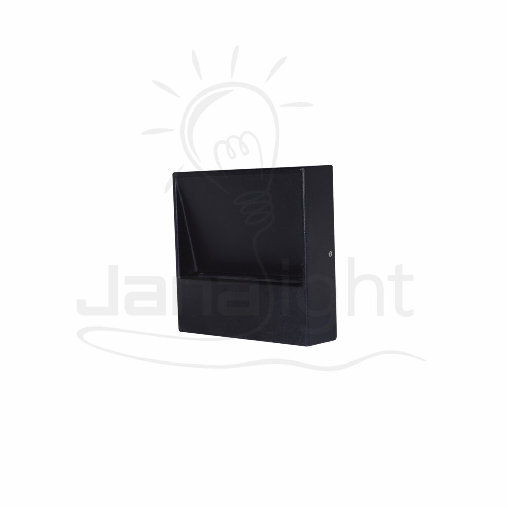 سبوت سلم ليد 6 وات لطش مربع كبير اسود Outdoor wall-mount led gradual squared black stair spotlight 6w 3000K