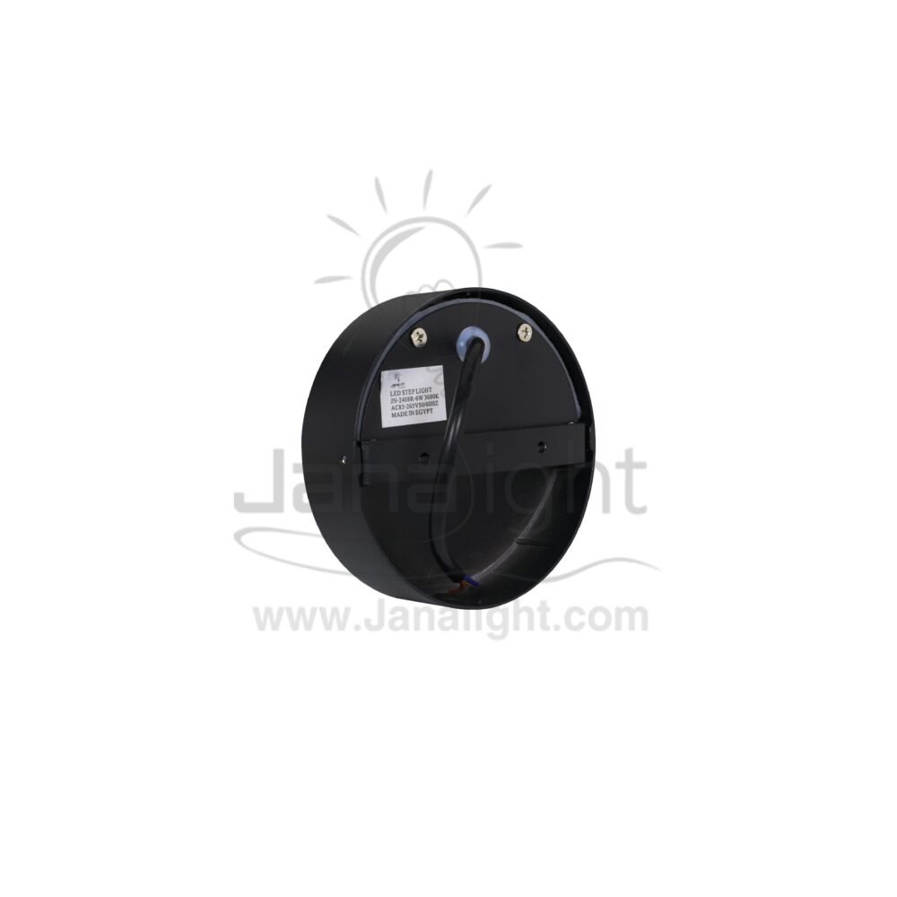 سبوت سلم لد 6 وات لطش مدور كبير اسود JN 2408R outdoor outside wall led round stair spot light black 6w 3000K
