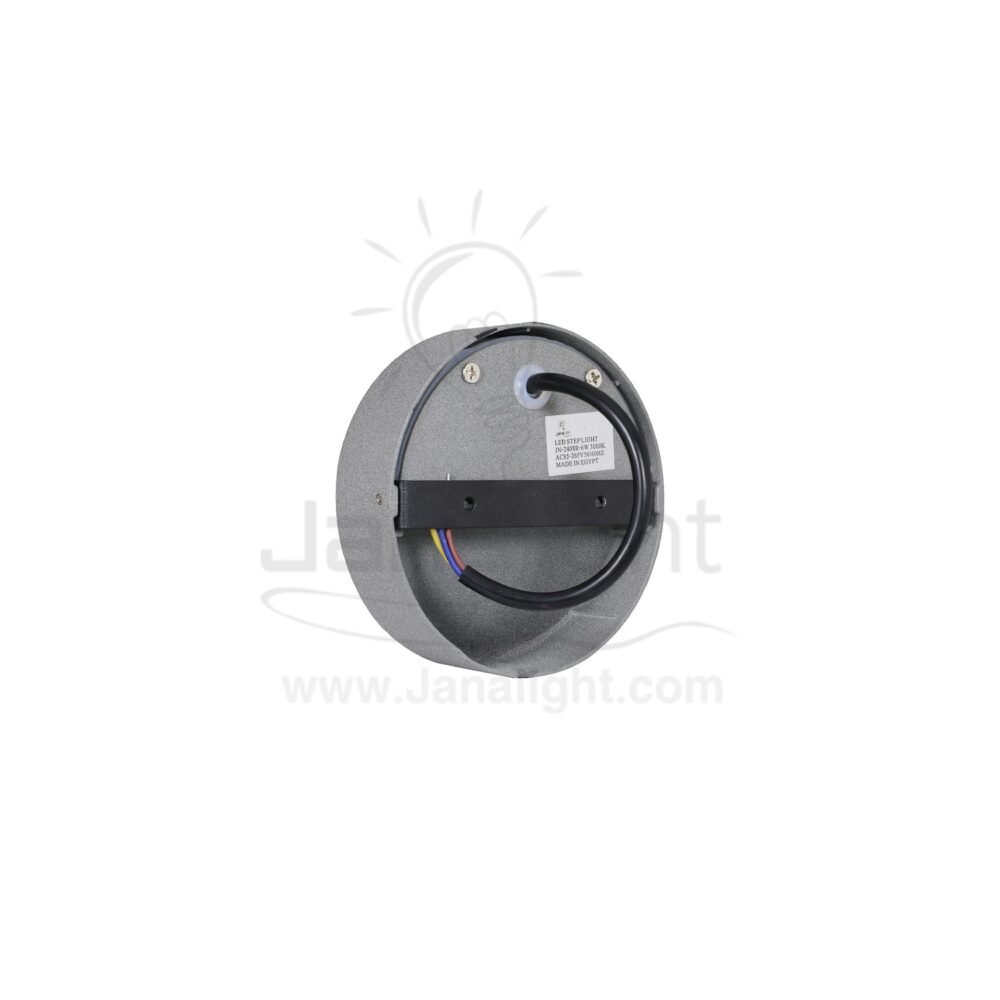 سبوت سلم لد 6 وات لطش مدور كبير رمادي فاتح JN 2408R outdoor outside wall led round stair spot light gray 6w 3000K