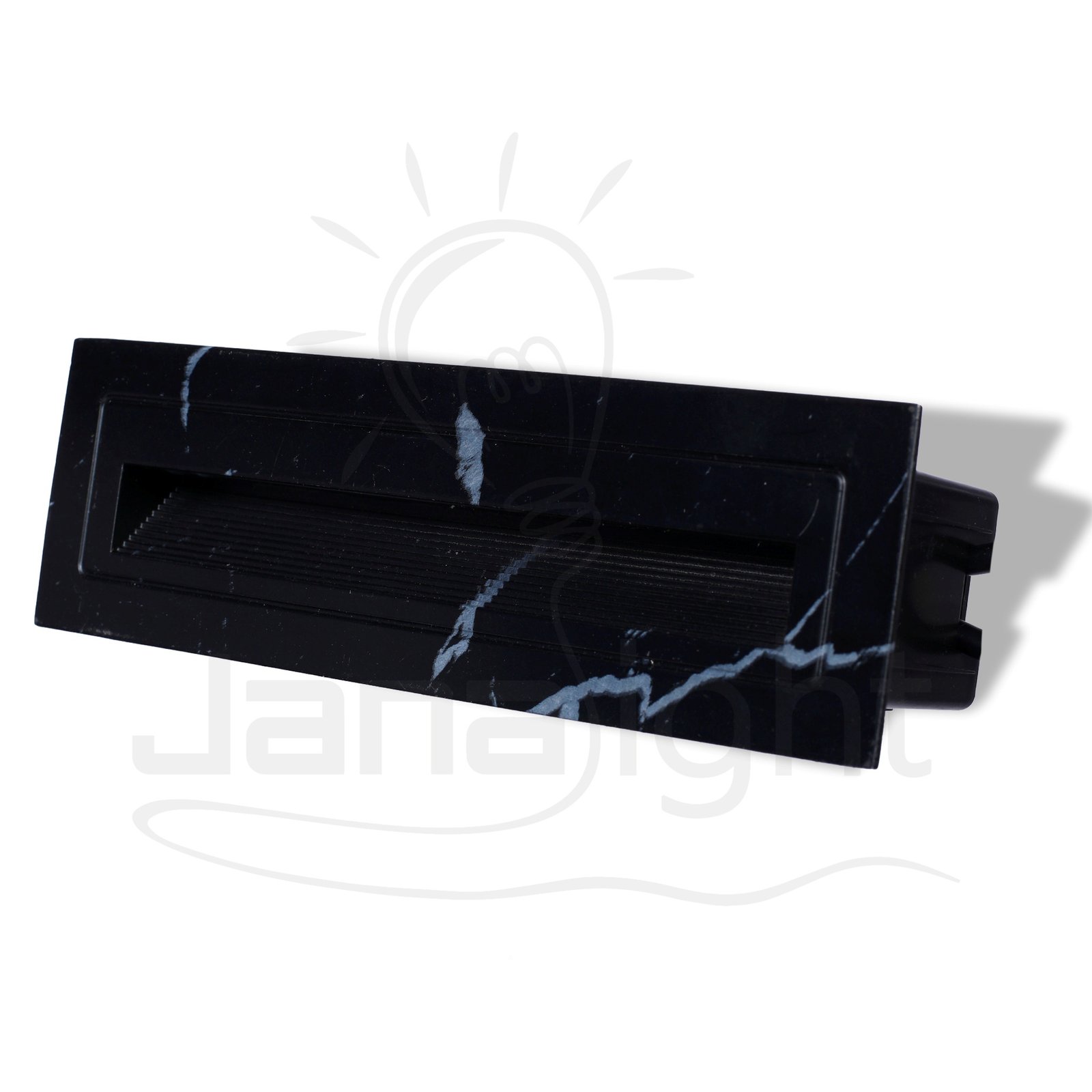 سبوت سلم مستطيل كبير وش 6 سم 6 وات اسود رخامي جنى لايت JN-8093 LED Stair Light 6W Large Rectangular 6cm Black Marble