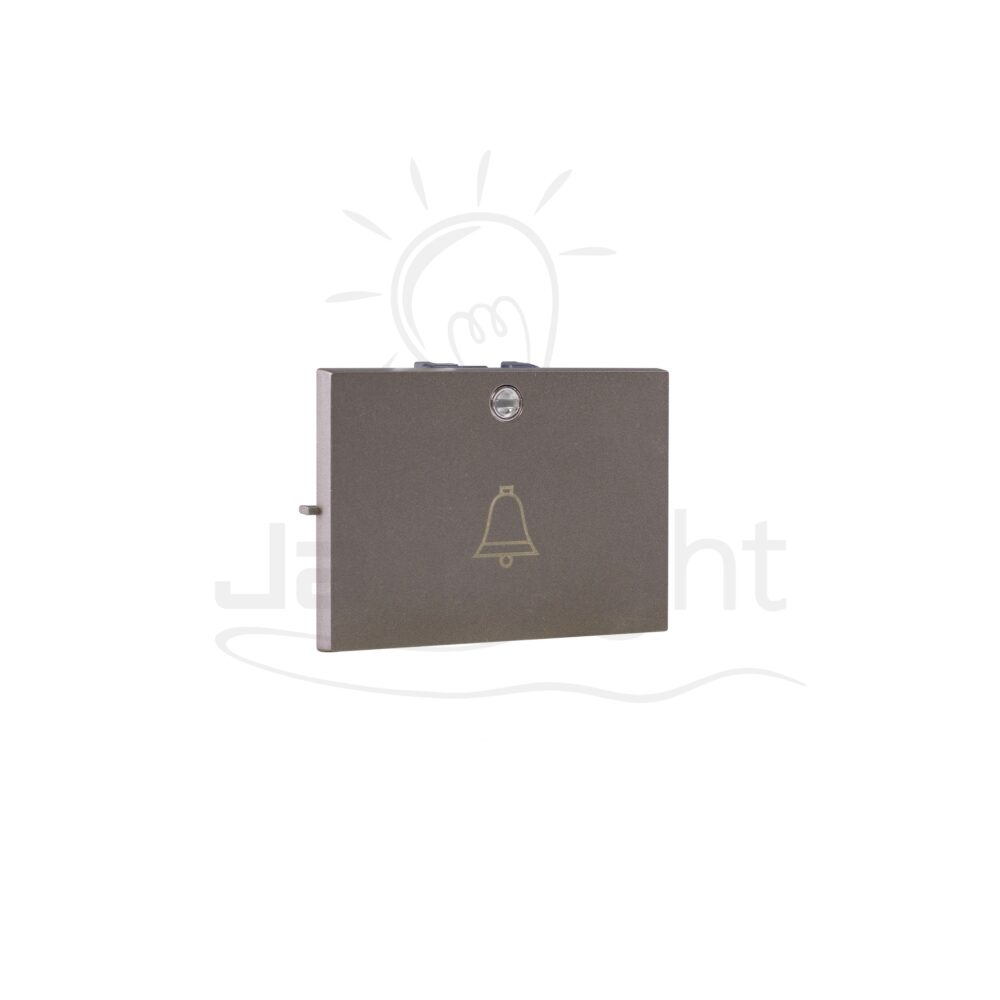 زر جرس عريض بضوء بني 1 شرم (ماسة) Brown panel Doorbell Switch Sharm with led