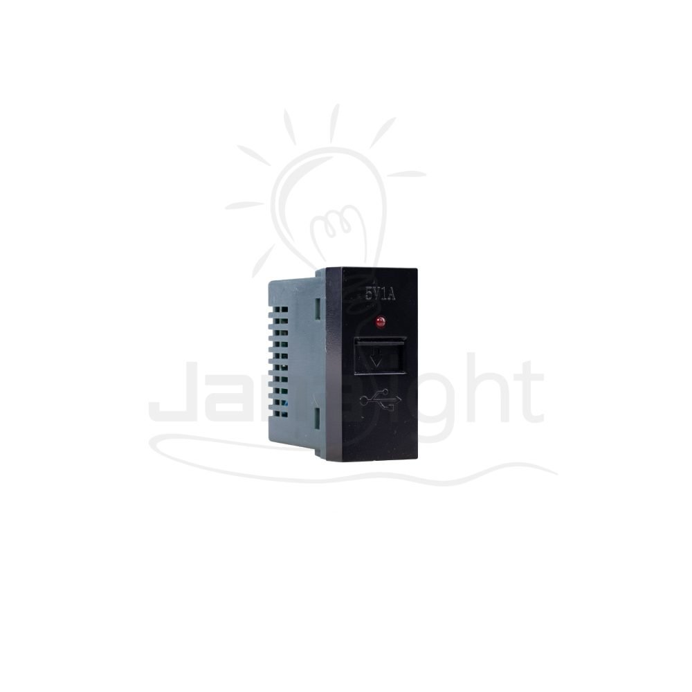 بريزة مدخل USB مفرد اسود شرم SH5123BL Black colour USB charger socket Sharm