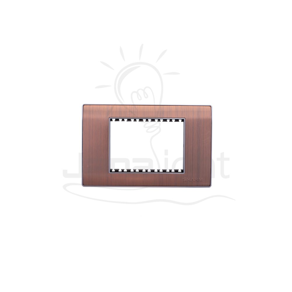وش شرم ستانلس نحاسي بإطار كروم SH1052-COP-C copper and chrome colour 3 gang screwless wall plate switch cover Sharm