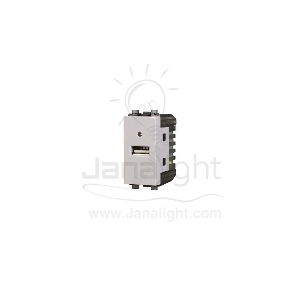 شاحن USB احادي ساس فلات sas Flat usb socket white