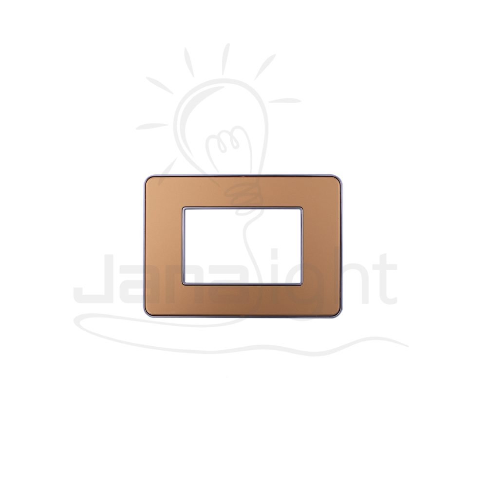 وش ساس ذهبي مط لميع هنا فلات Glossy black 3 Module Cover Plate sas Flat 129036(1)