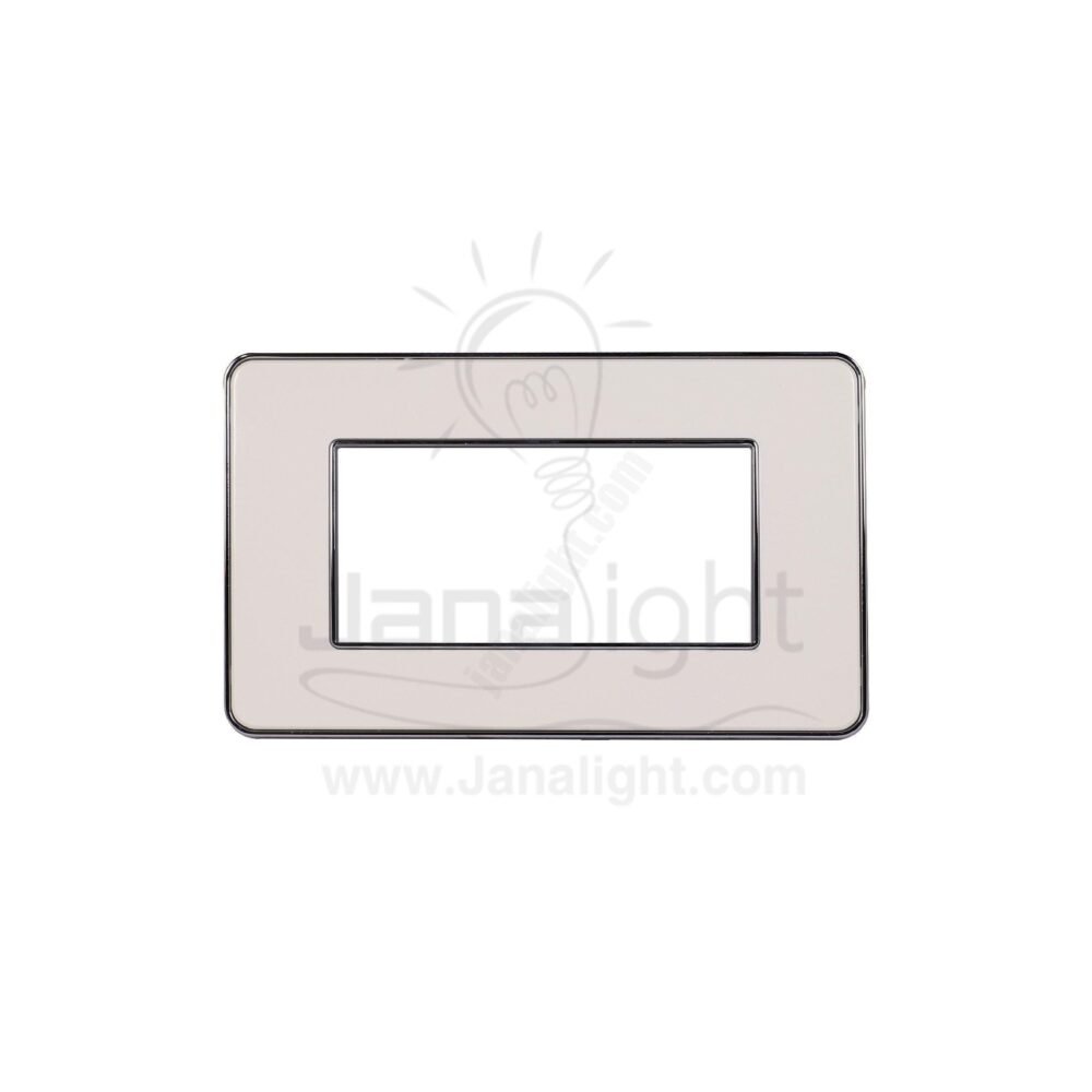 وش ساس رباعي ابيض لميع هنا فلات gray metallic 3 Module Cover Plate sas Flat