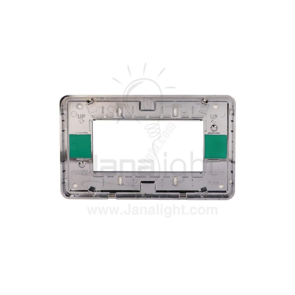 وش ساس رباعي ابيض لميع هنا فلات gray metallic 3 Module Cover Plate sas Flat
