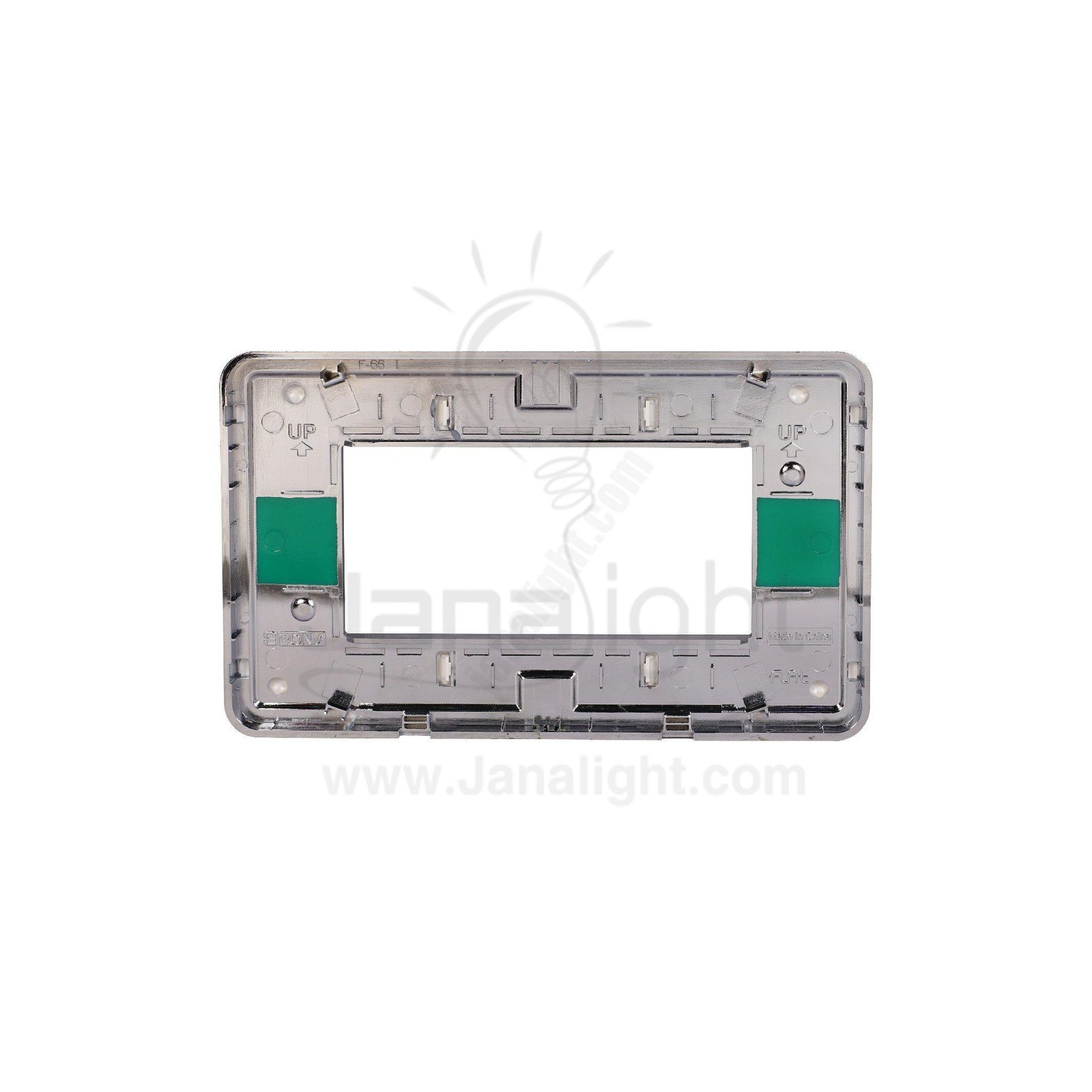 وش ساس رباعي ابيض لميع هنا فلات gray metallic 3 Module Cover Plate sas Flat