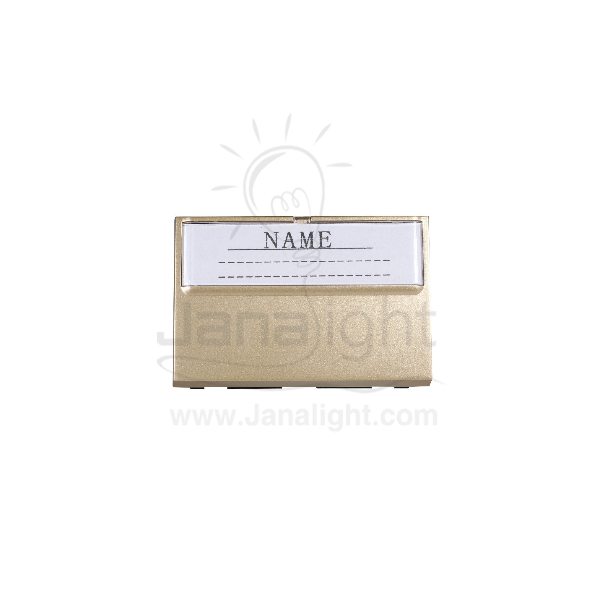 Khind led panel door bell champagne switch with name label|زر جرس عريض بضوء بكرت اسم شمباني خيند