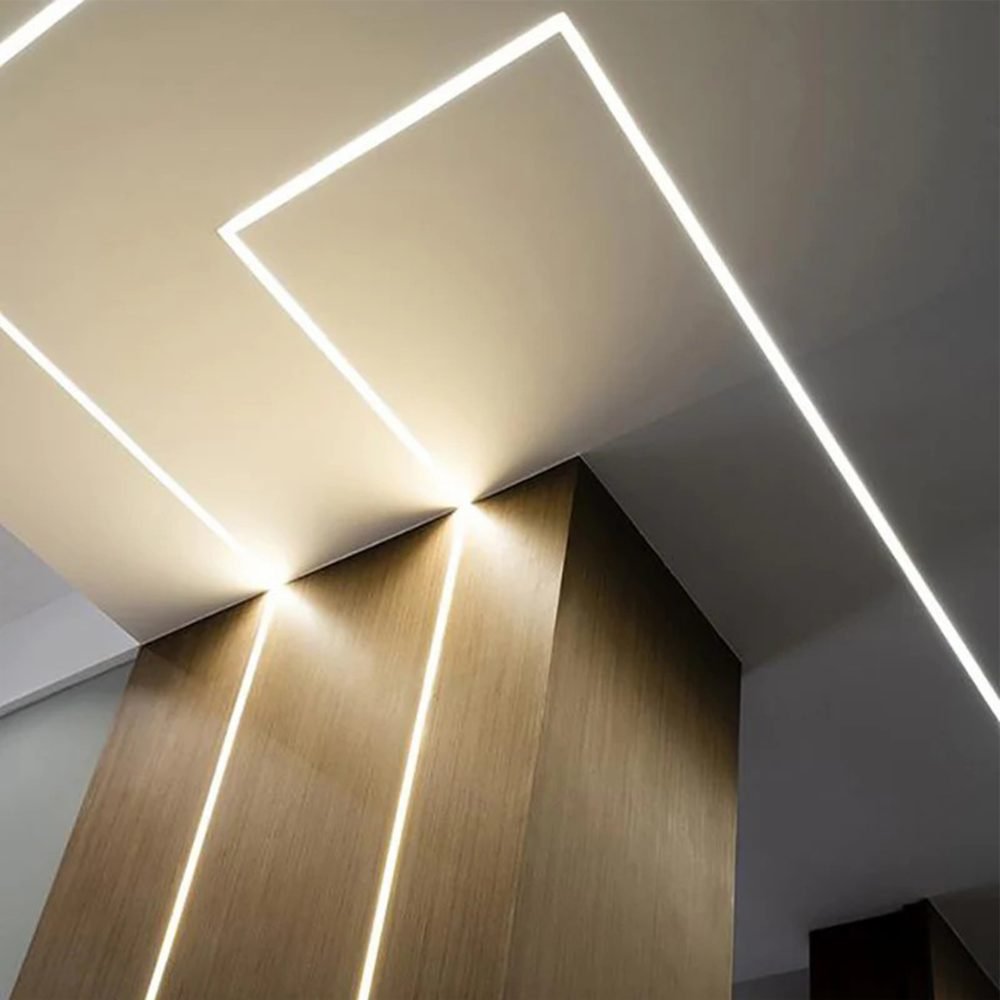 بروفايل المنيوم 24.7x0.7 داخل طول 3 متر LED strips aluminum channel CN-508 Recessed silver