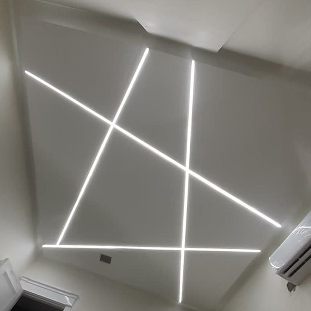 بروفايل المنيوم 24.7x0.7 داخل طول 3 متر LED strips aluminum channel CN-508 Recessed silver