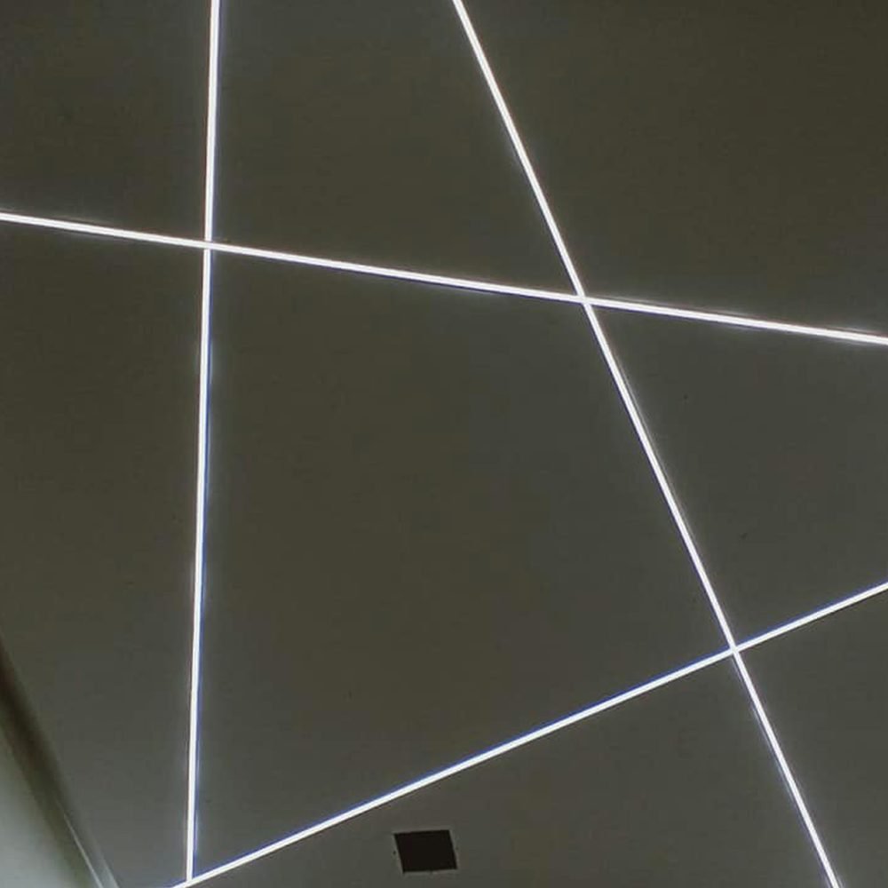 بروفايل المنيوم 24.7x0.7 داخل طول 3 متر LED strips aluminum channel CN-508 Recessed silver