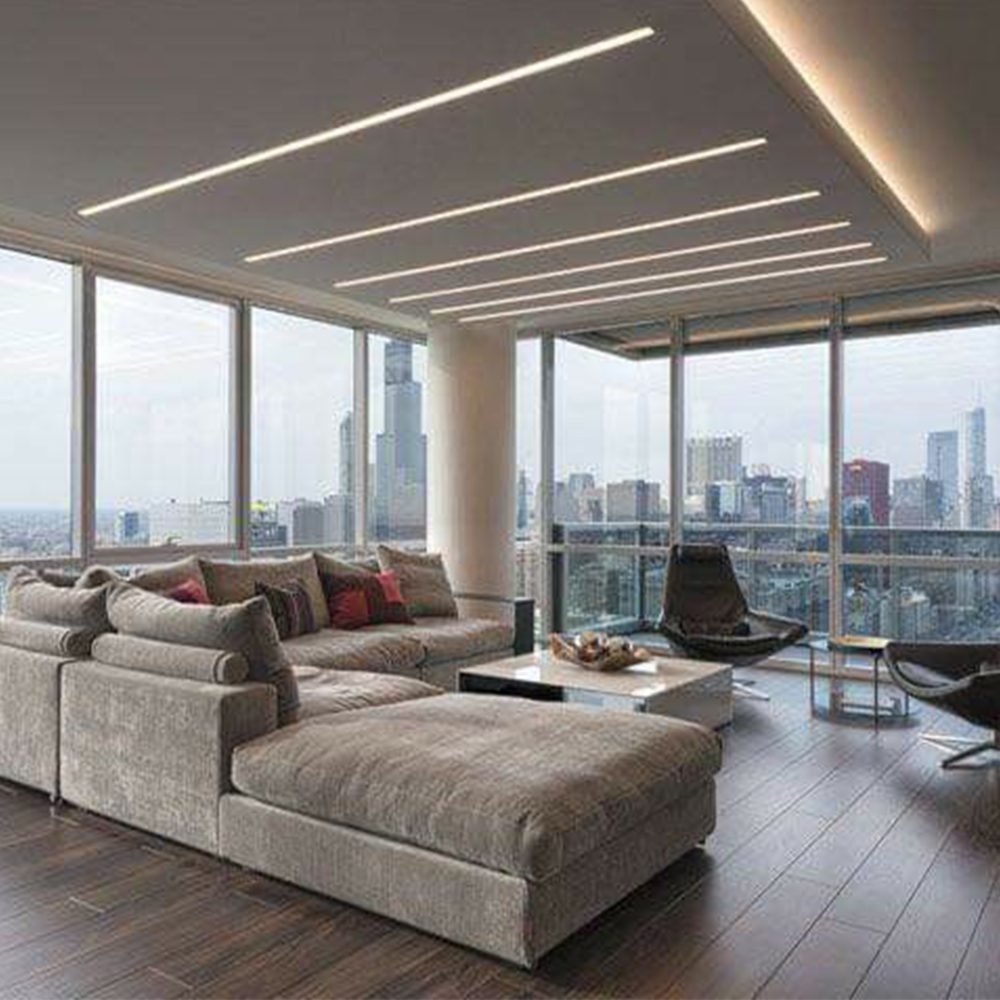 بروفايل المنيوم اقتصادي 24.7x18 داخل طول 3 متر LED strips aluminum channel CN-508 frugal Recessed silver