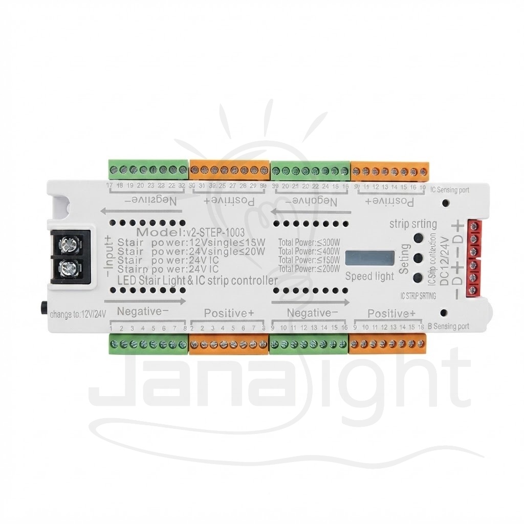 حساس بروفايل سلم بيانو ادرسيبول ليد جراية 32 منفذ اضاءة 12-24 فولت STEP-1003 Piano Staircase Profile Sensor Adelsybol LED, 32 Ports, 12-24V Lighting, STEP-1003