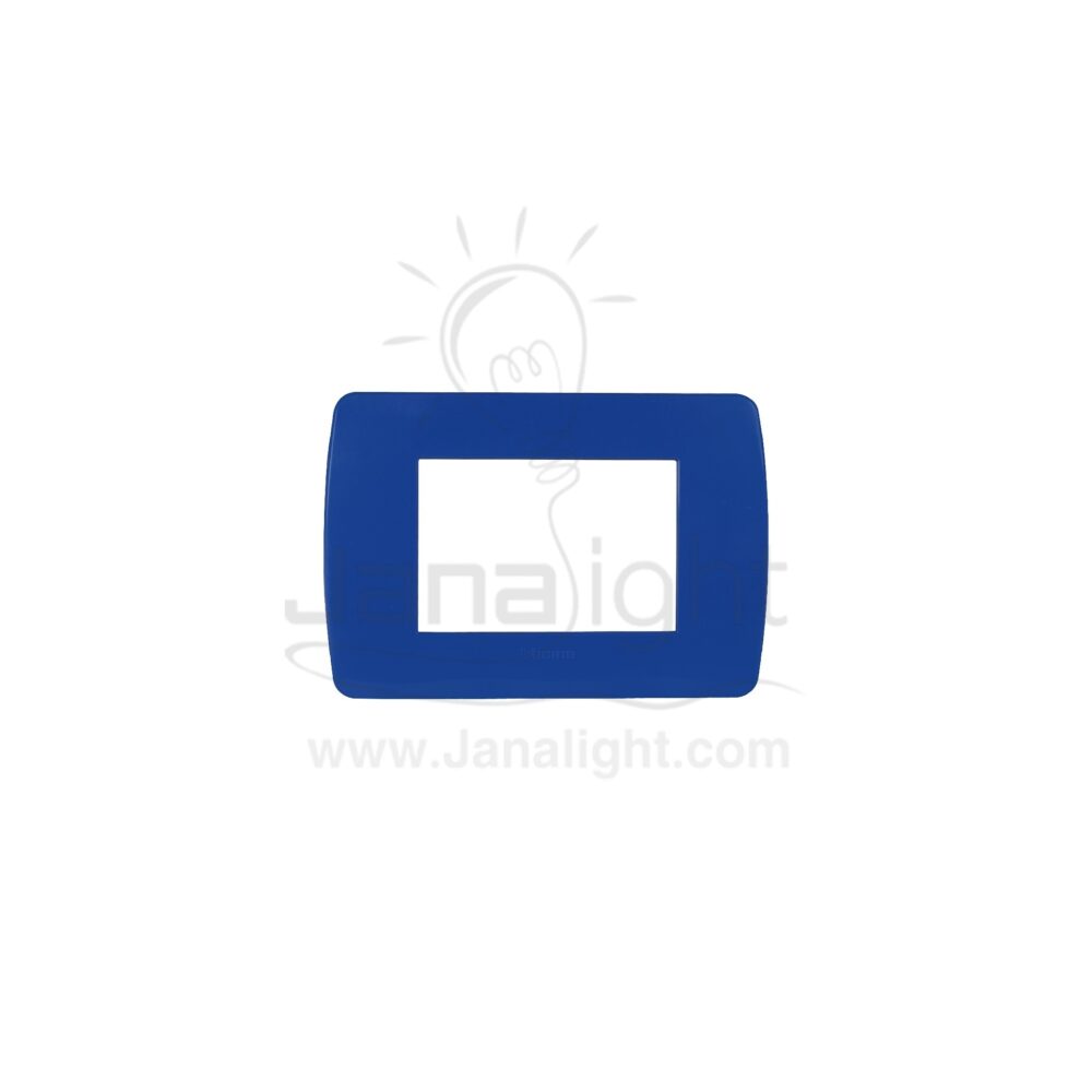 وش 3 فتحة سوليدا ازرق D4803 M3AB blue 3slot Bticino chassis