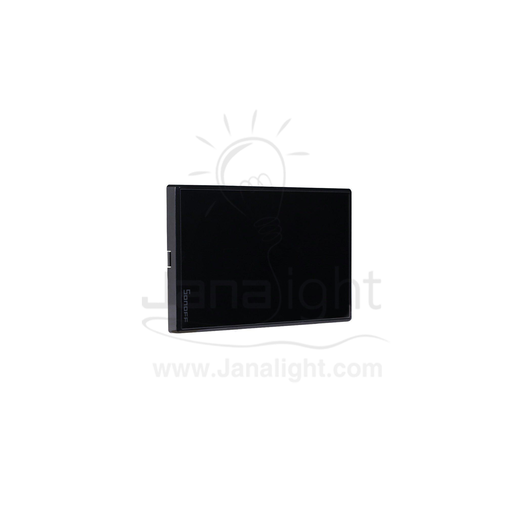 مفتاح تاتش واي فاي اسود 2 سونوف SF085 Sonoff wi-fi smart wall switch 2 gang black
