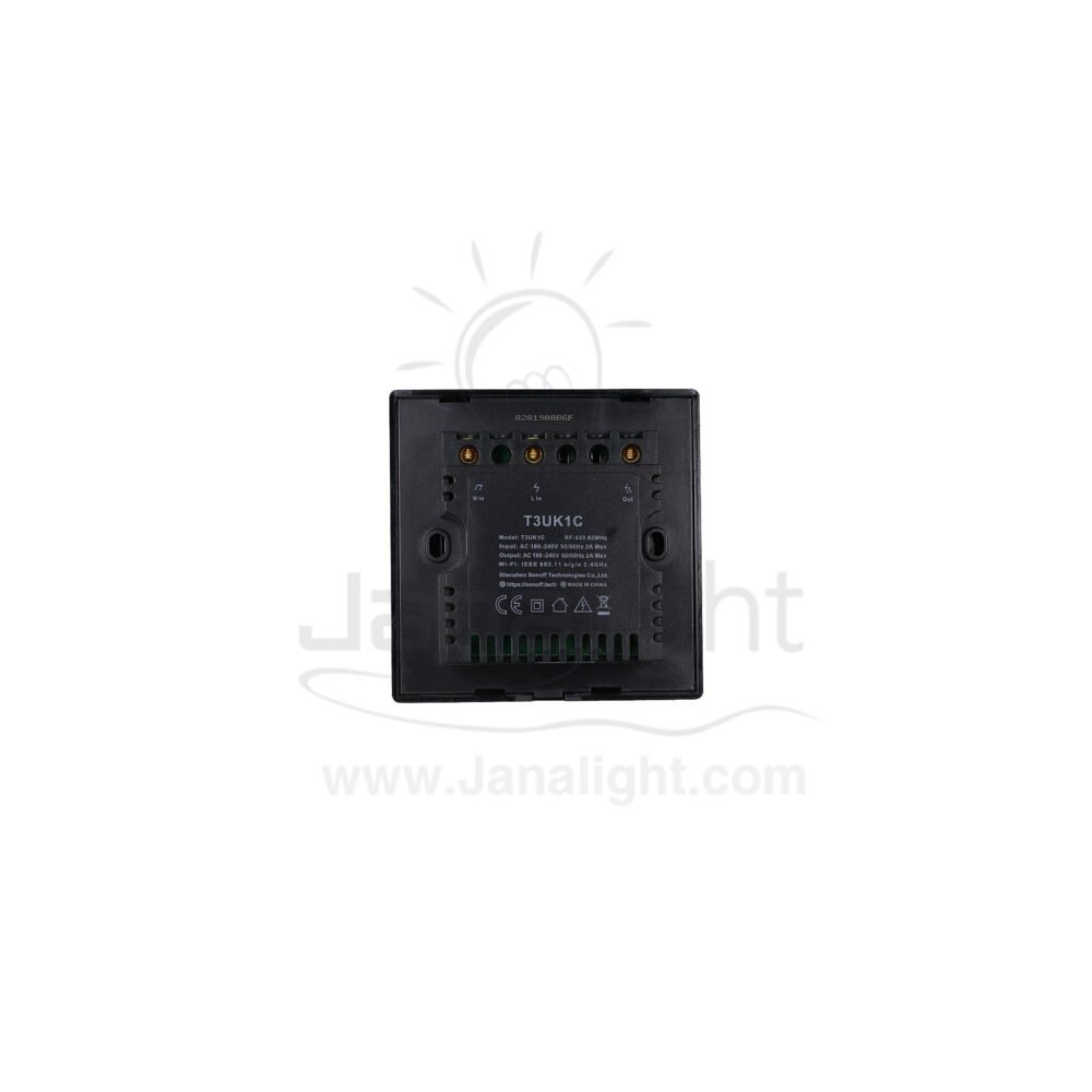 مفتاح تاتش مربع 7x7 اسود 1 سونوف sf134 Sonoff wi-fi smart wall switch white 1 gang