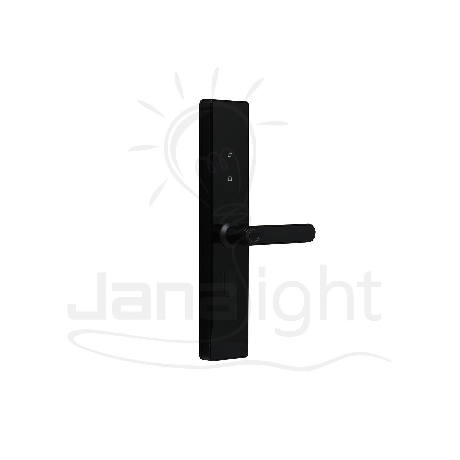 اوكرة باب شقة سمارت لوك لوحة ارقام وكرت وبصمة لون اسود GA374 Smart Apartment Door Lock Handle with Keypad Card and Fingerprint Access Black GA374
